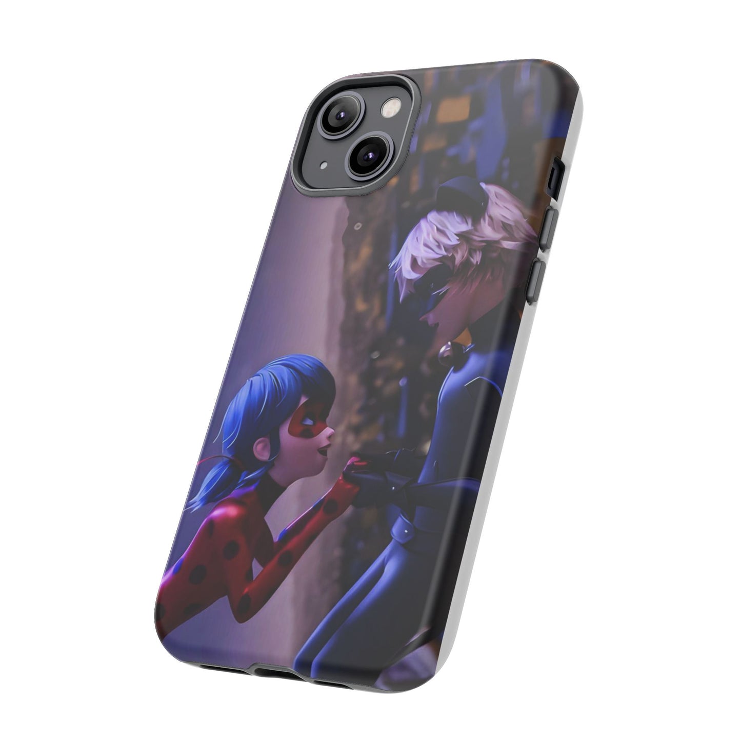 Phone Case with Ladybug and Cat Noir Design