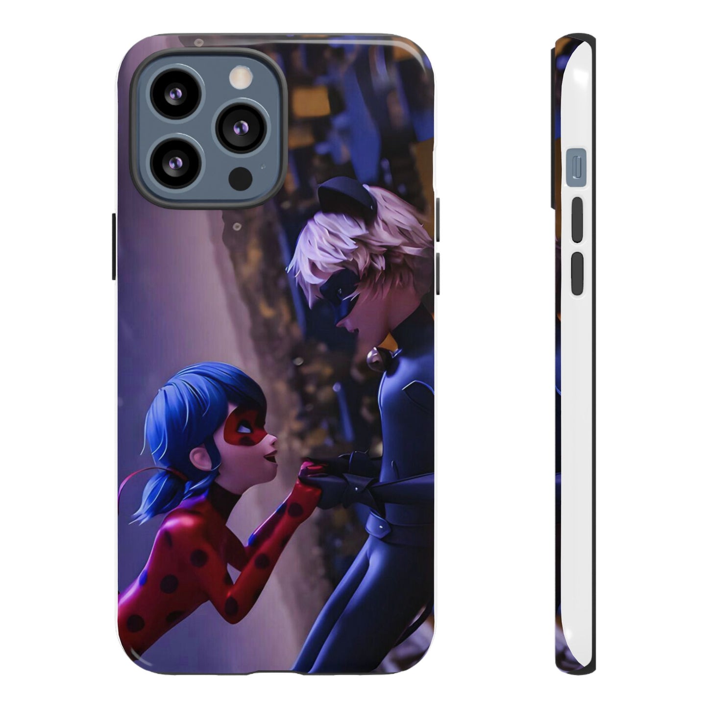 Phone Case with Ladybug and Cat Noir Design