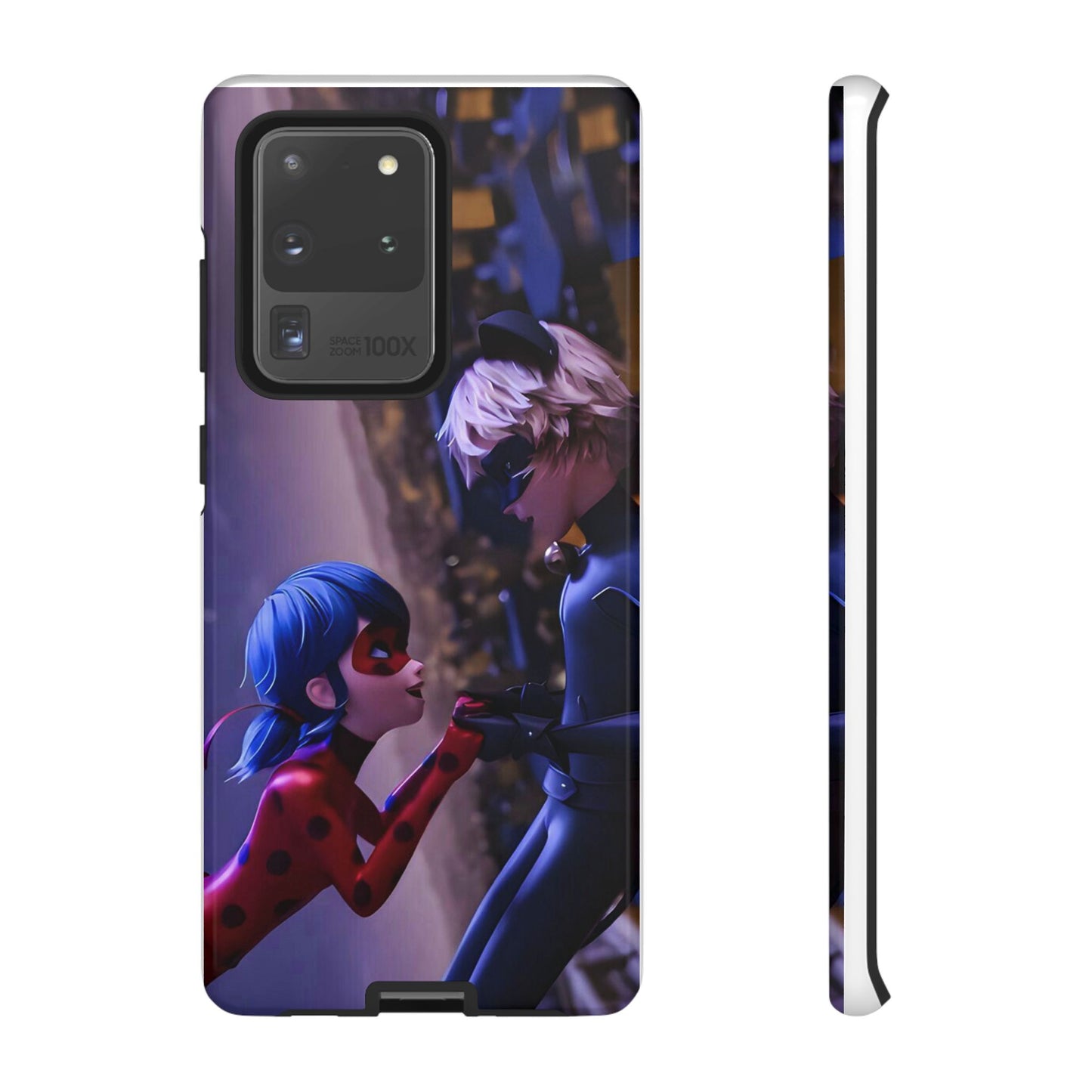 Phone Case with Ladybug and Cat Noir Design