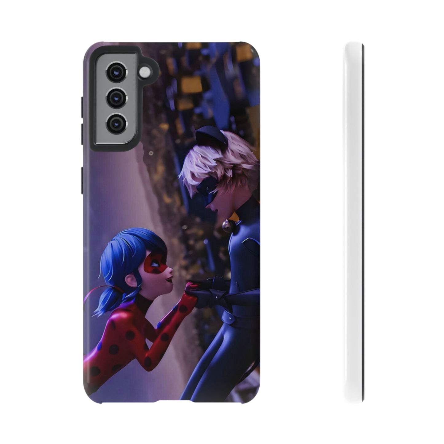 Phone Case with Ladybug and Cat Noir Design