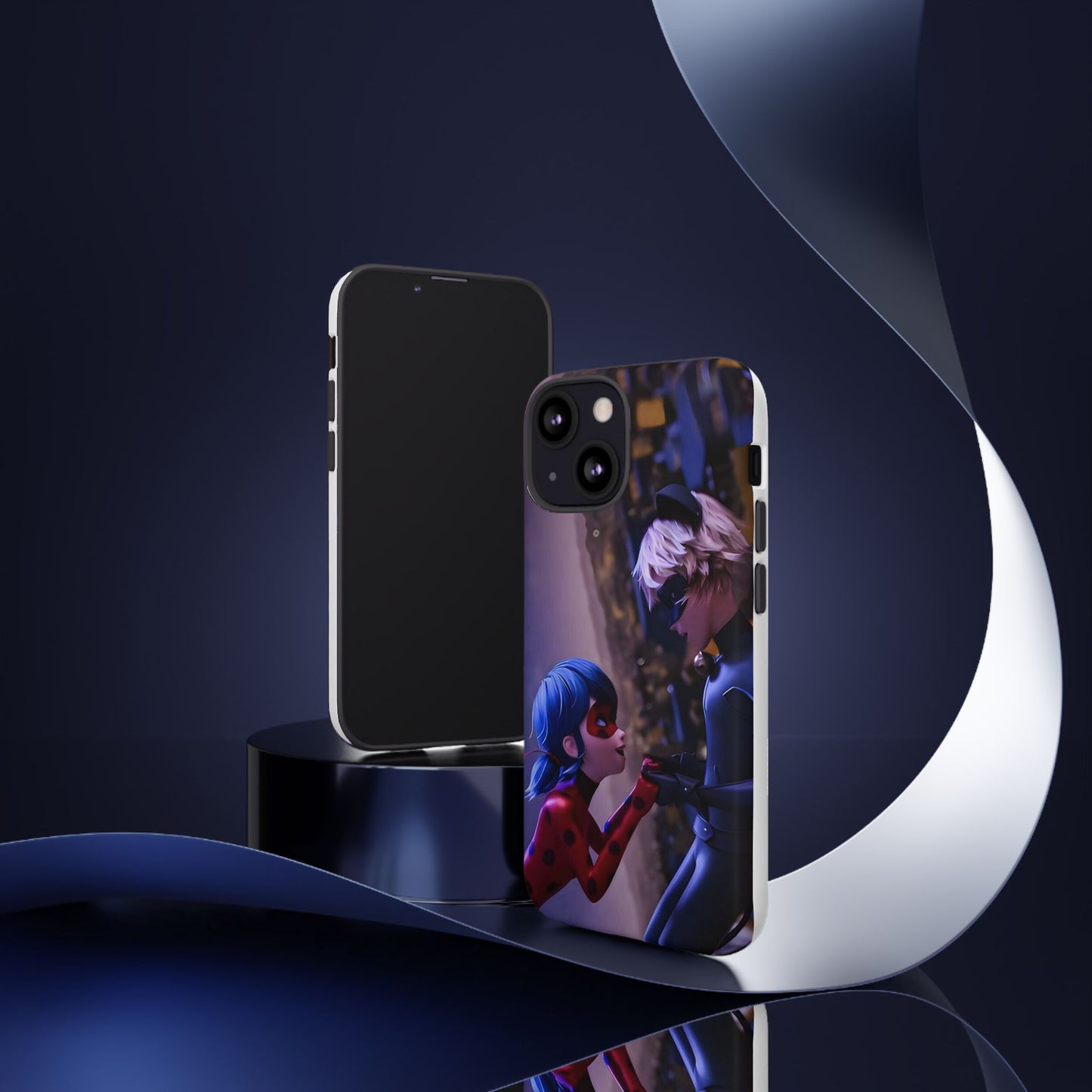 Phone Case with Ladybug and Cat Noir Design