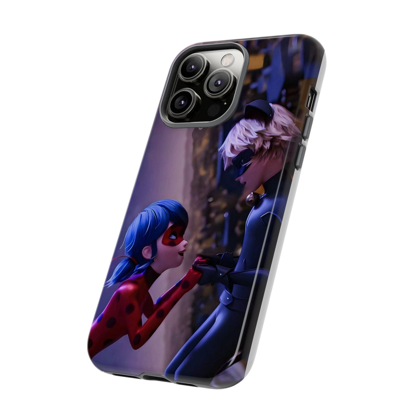 Phone Case with Ladybug and Cat Noir Design