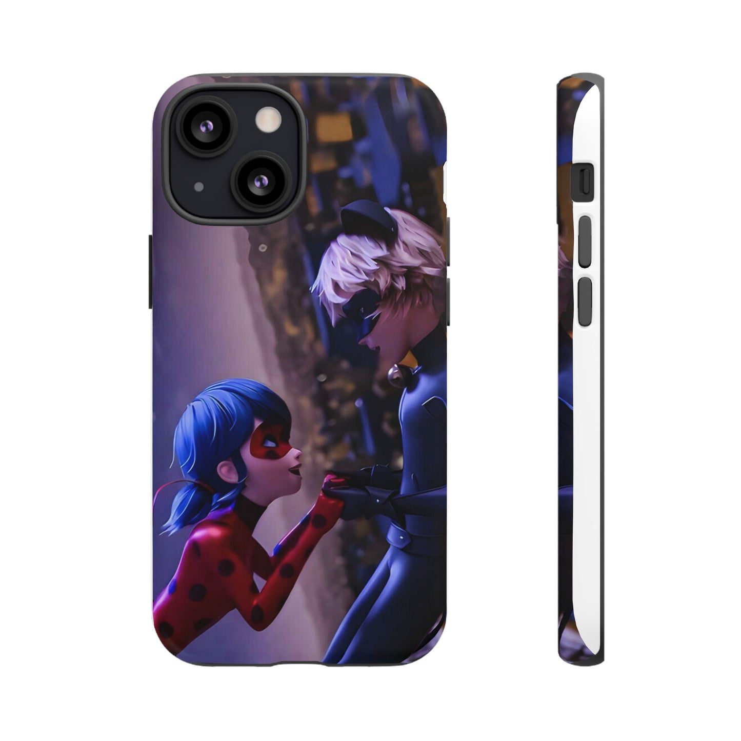 Phone Case with Ladybug and Cat Noir Design