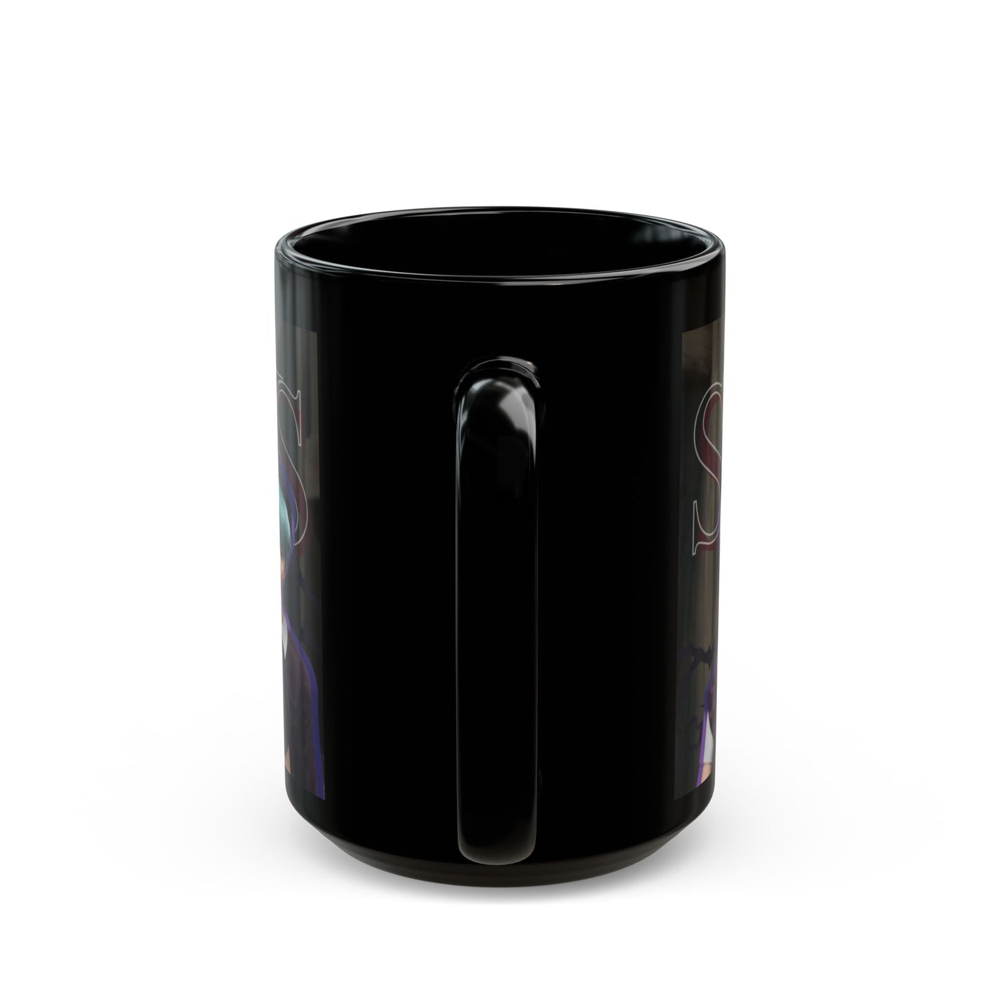 Anime-Inspired Black Mug for Fans, Cool Gift for Birthdays, Cozy Beverage Holder, Perfect for Coffee Lovers, Unique Cup for Collectors