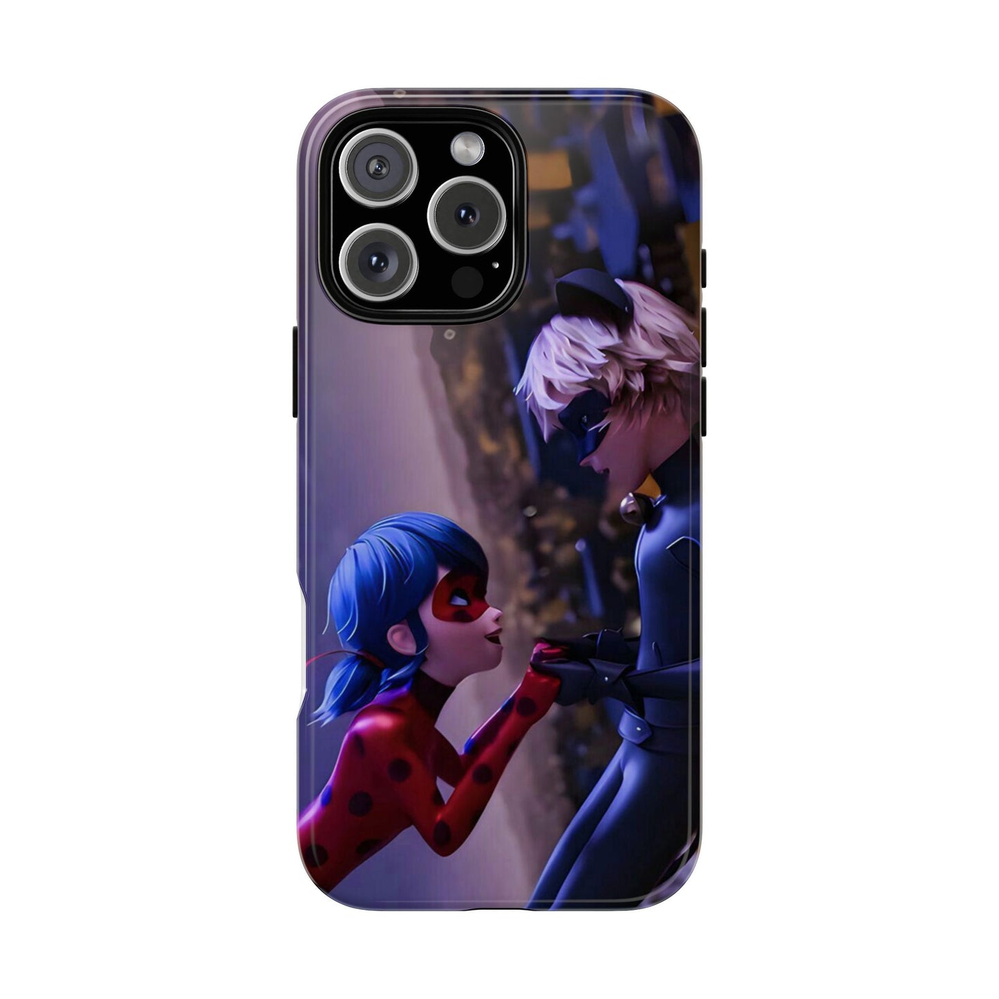 Phone Case with Ladybug and Cat Noir Design