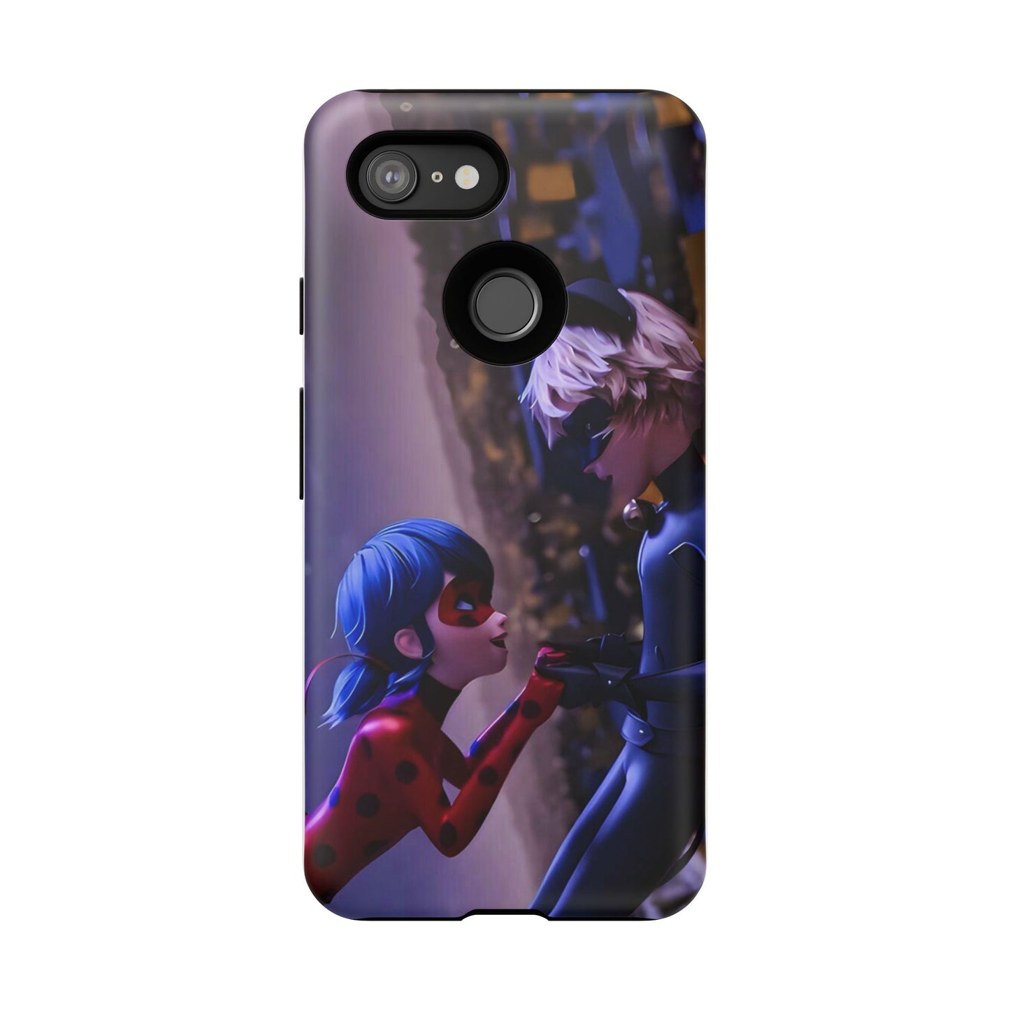 Phone Case with Ladybug and Cat Noir Design