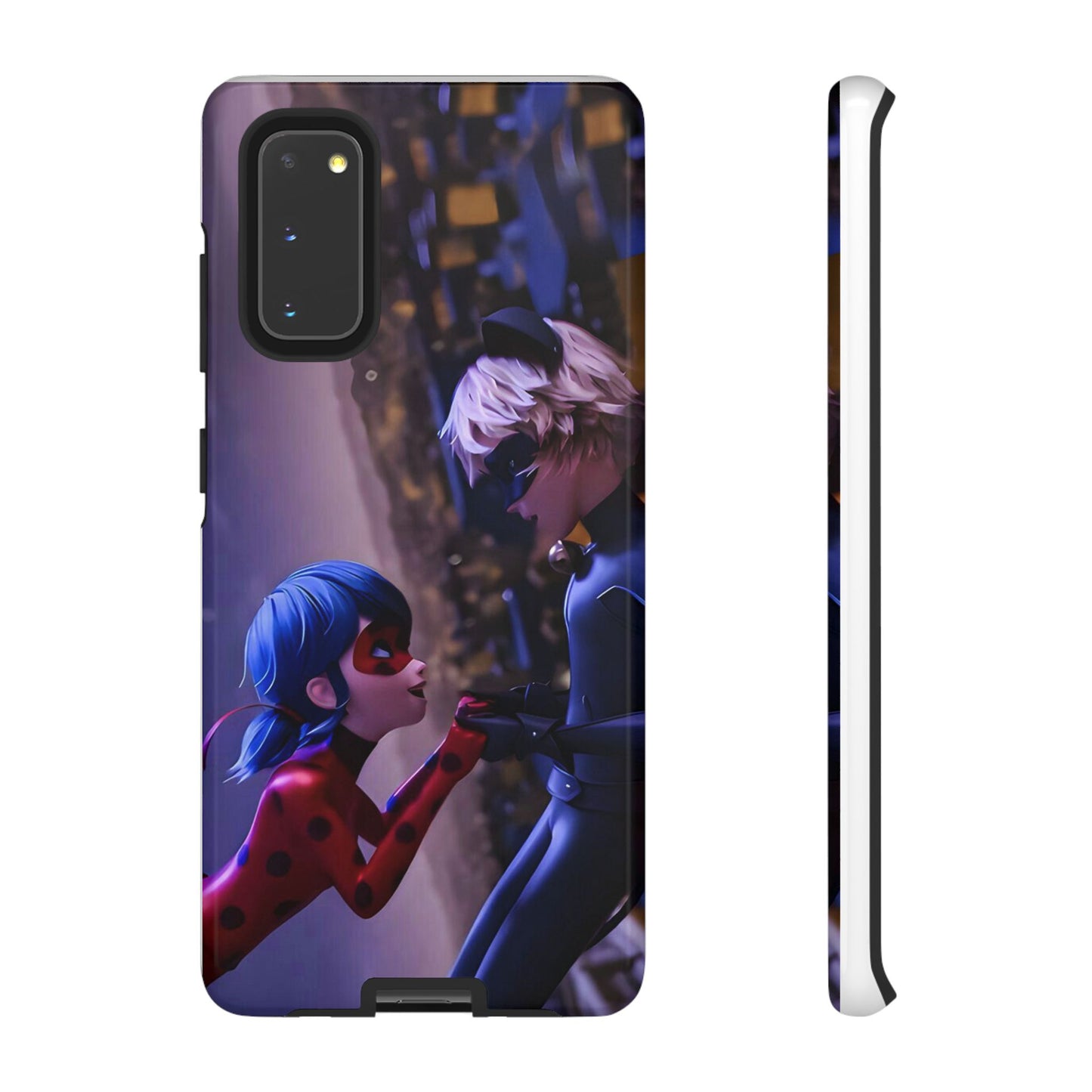 Phone Case with Ladybug and Cat Noir Design