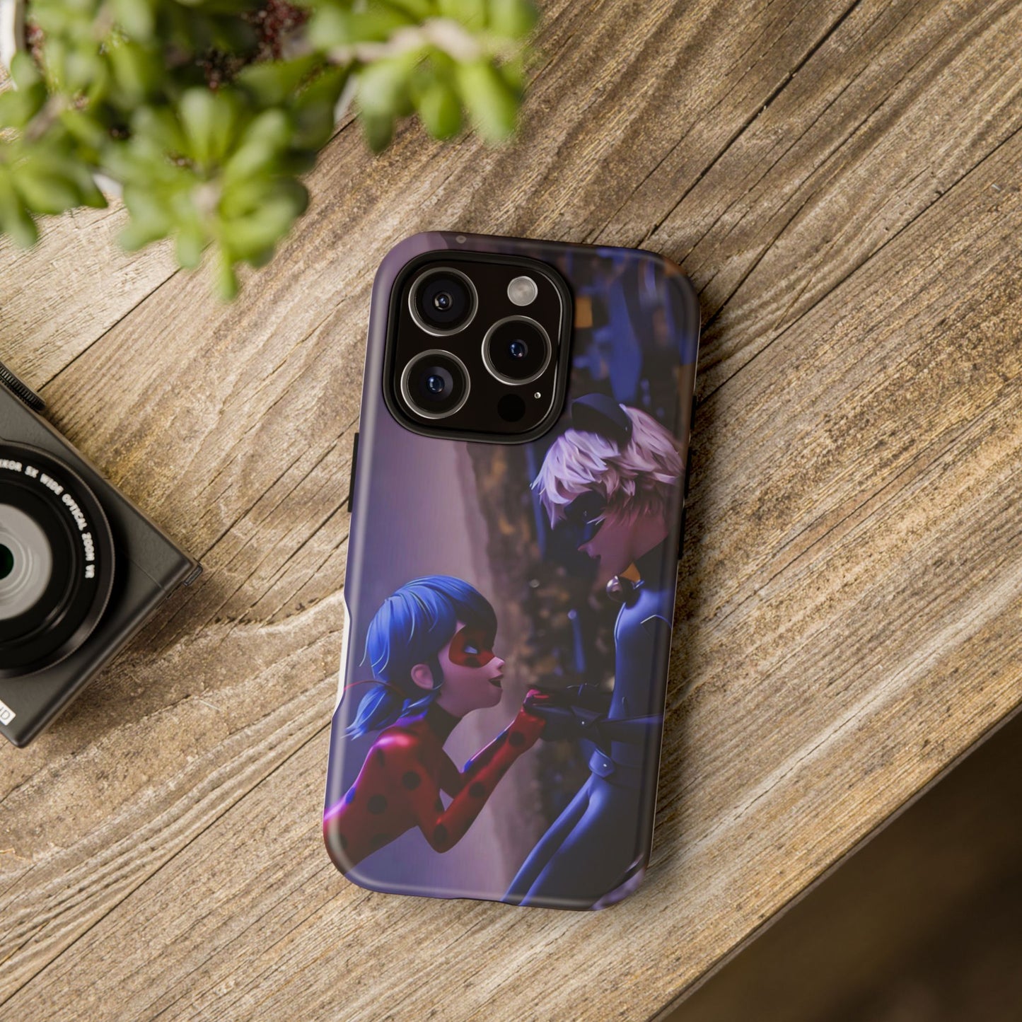 Phone Case with Ladybug and Cat Noir Design