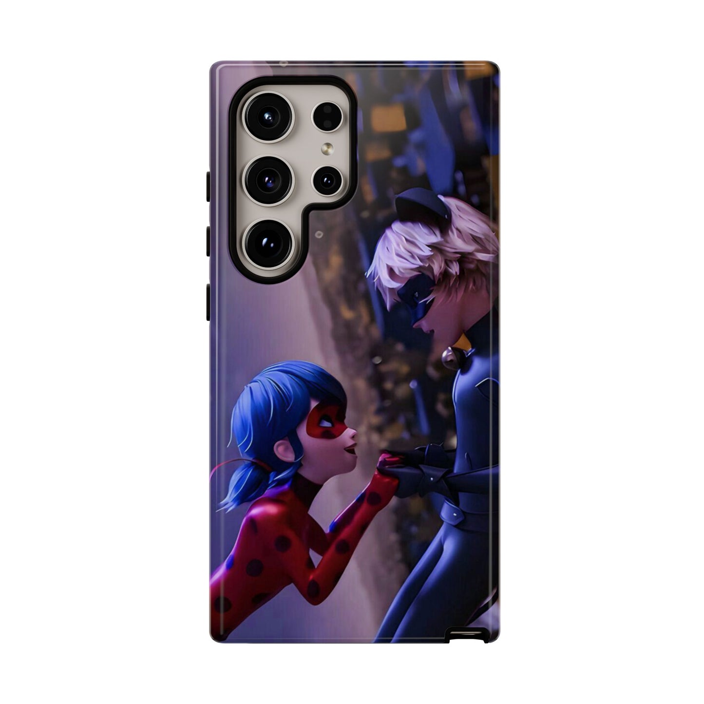 Phone Case with Ladybug and Cat Noir Design