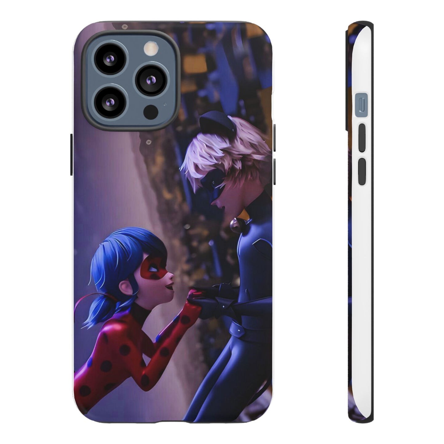 Phone Case with Ladybug and Cat Noir Design