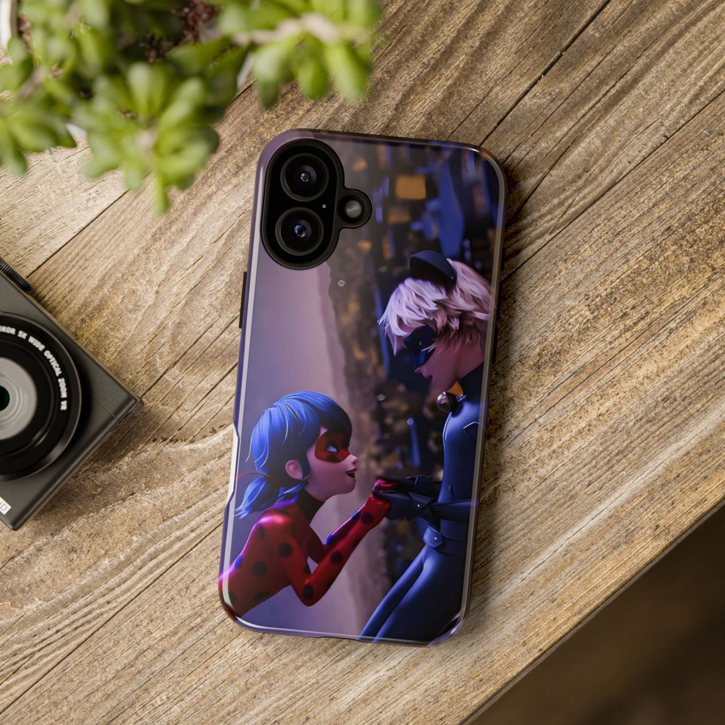 Phone Case with Ladybug and Cat Noir Design