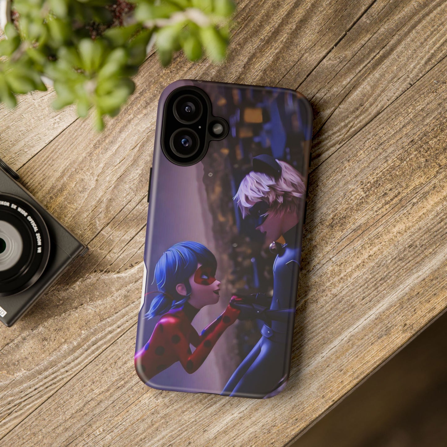 Phone Case with Ladybug and Cat Noir Design