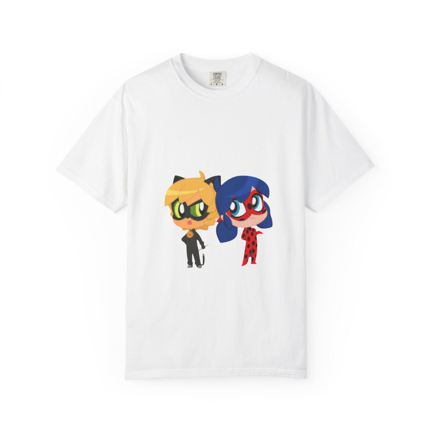 Chibi Ladybug Cat Noir T-Shirt, Playful Unisex Teen Perfect for Kids and Teens