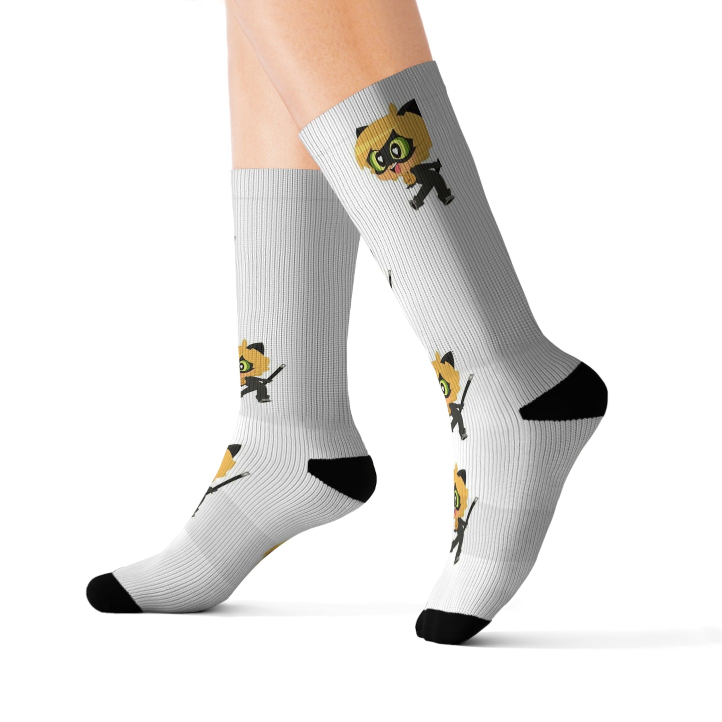 Cat Noir Fun Socks for Kids, Unique Gift for Birthdays,