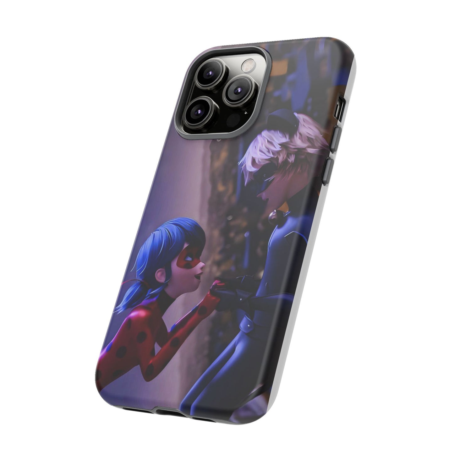 Phone Case with Ladybug and Cat Noir Design