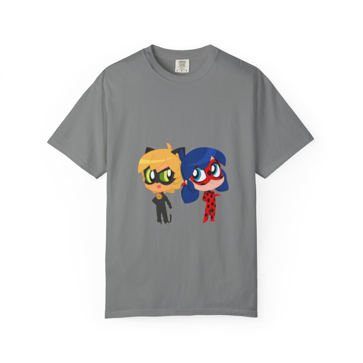 Chibi Ladybug Cat Noir T-Shirt, Playful Unisex Teen Perfect for Kids and Teens