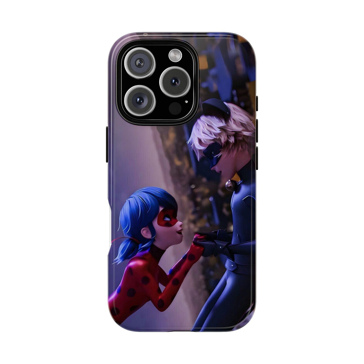 Phone Case with Ladybug and Cat Noir Design