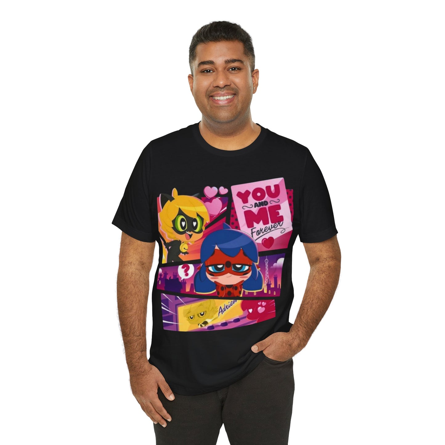 Ladybug and Catnoir Couple T-Shirt, Romantic Tee, Couple Gift, Valentine's Day, Love Shirt, Fun Casual Wear