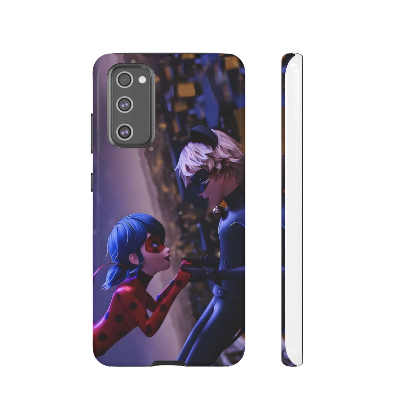 Phone Case with Ladybug and Cat Noir Design