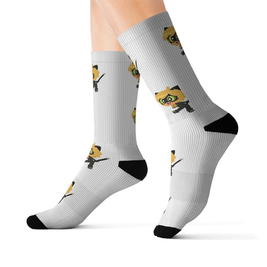 Cat Noir Fun Socks for Kids, Unique Gift for Birthdays,