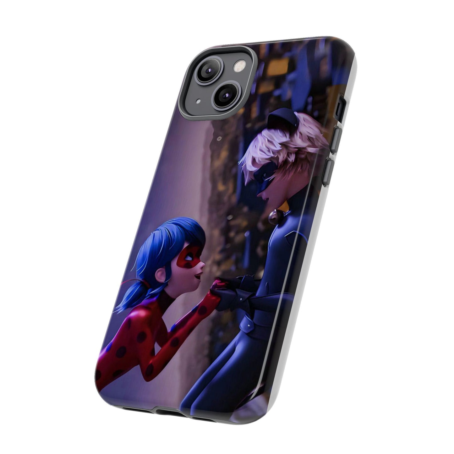 Phone Case with Ladybug and Cat Noir Design
