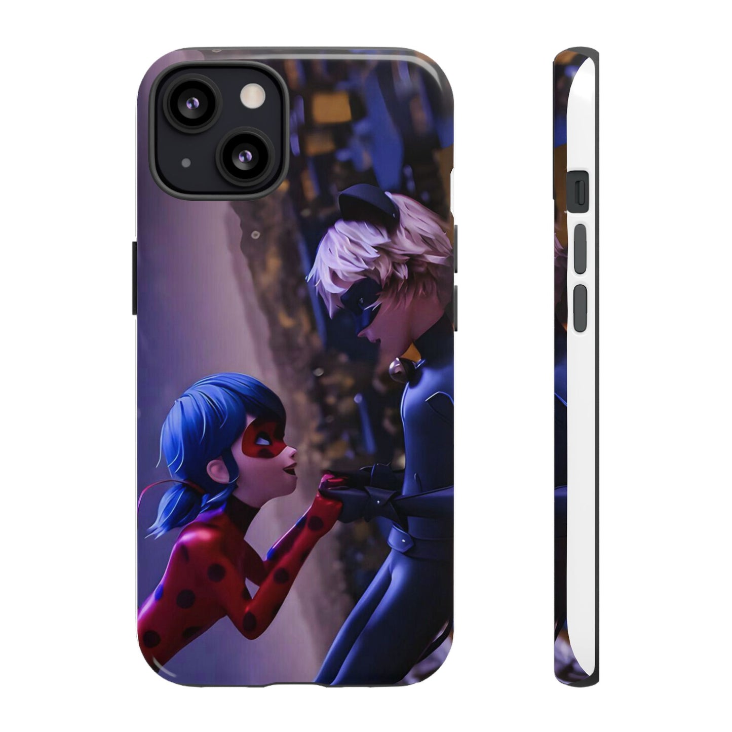 Phone Case with Ladybug and Cat Noir Design