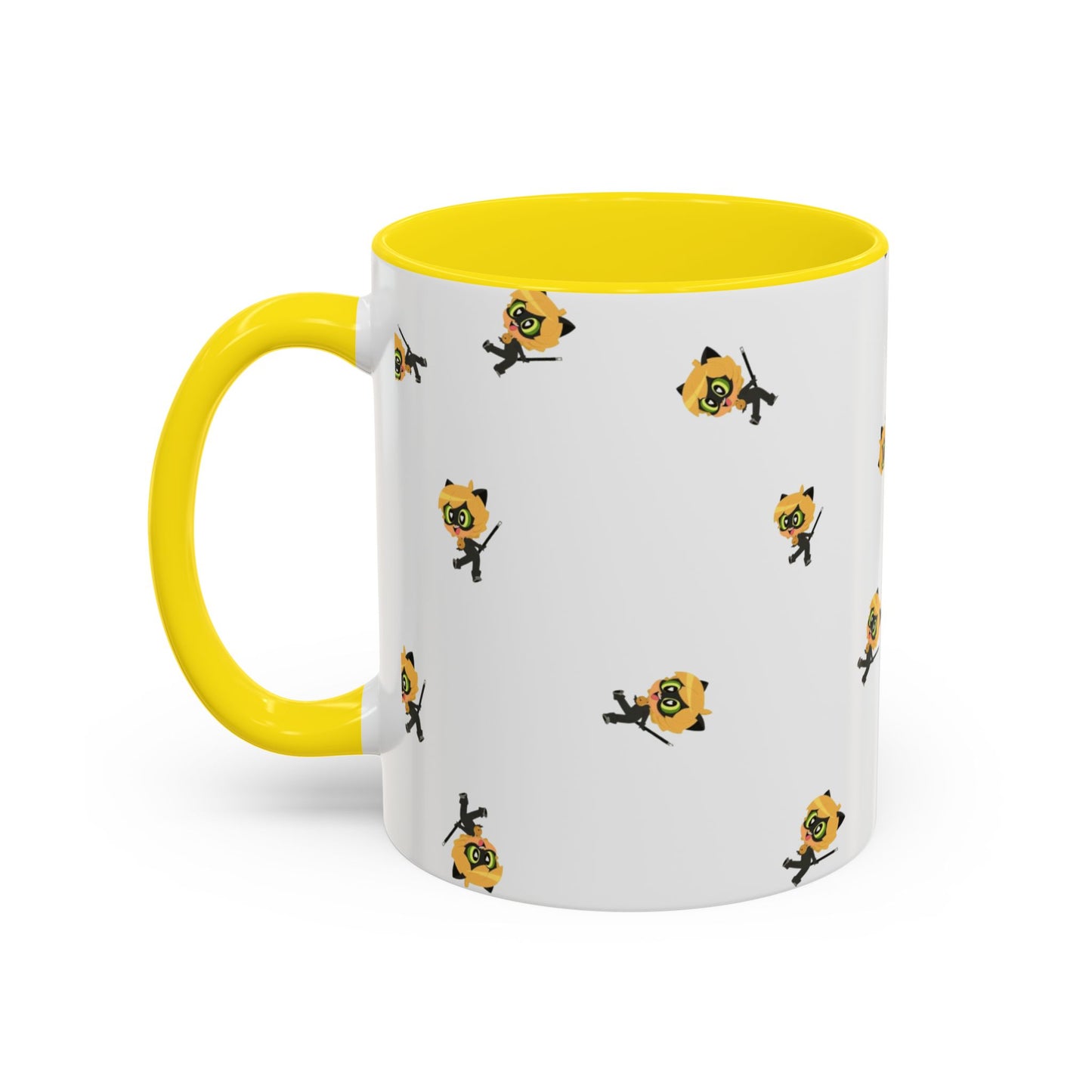 Cat Noir Floral Accent Coffee Mug - Perfect for Tea Lovers