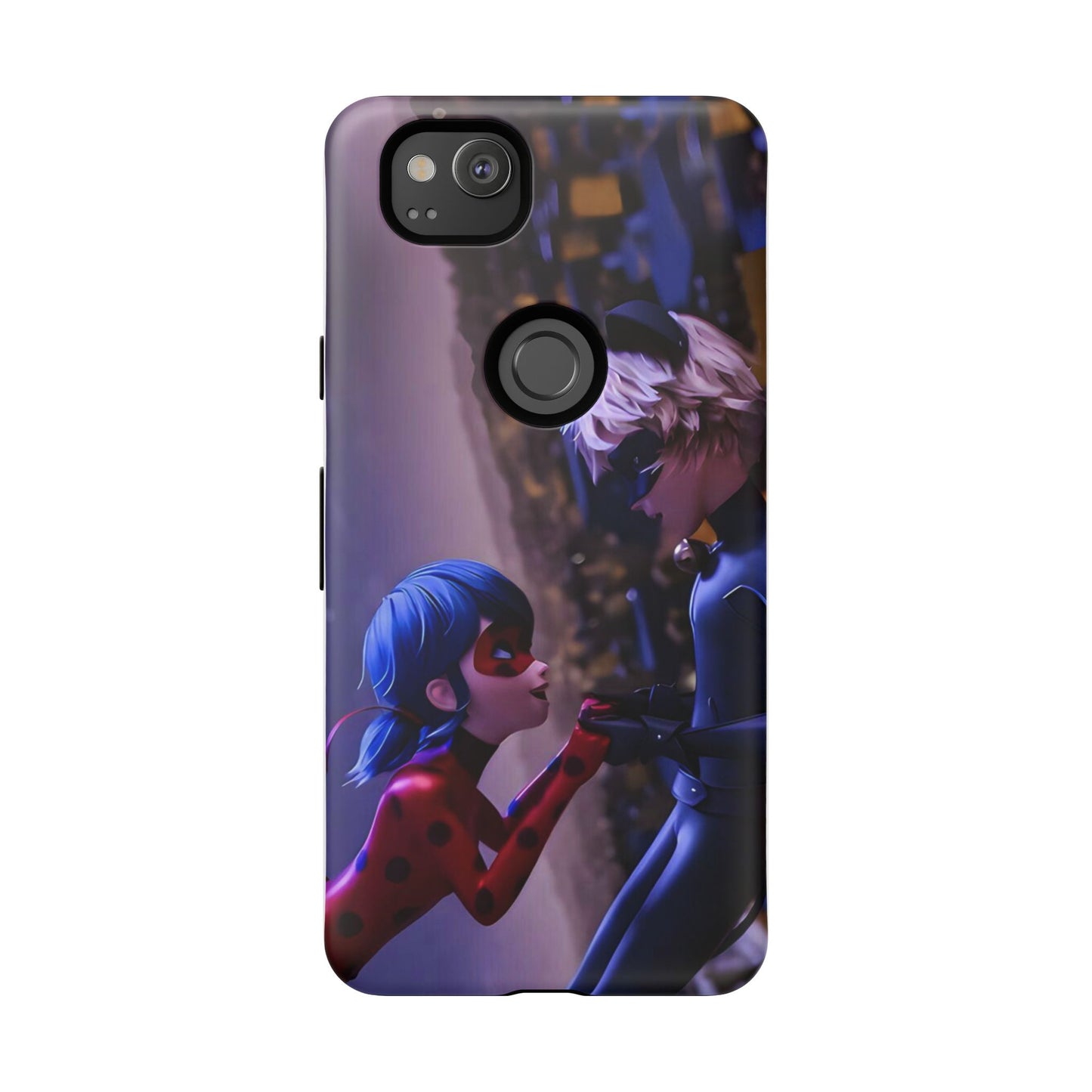 Phone Case with Ladybug and Cat Noir Design