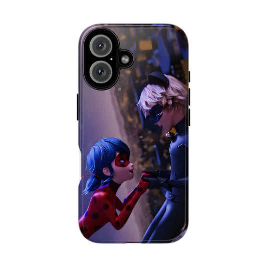 Phone Case with Ladybug and Cat Noir Design