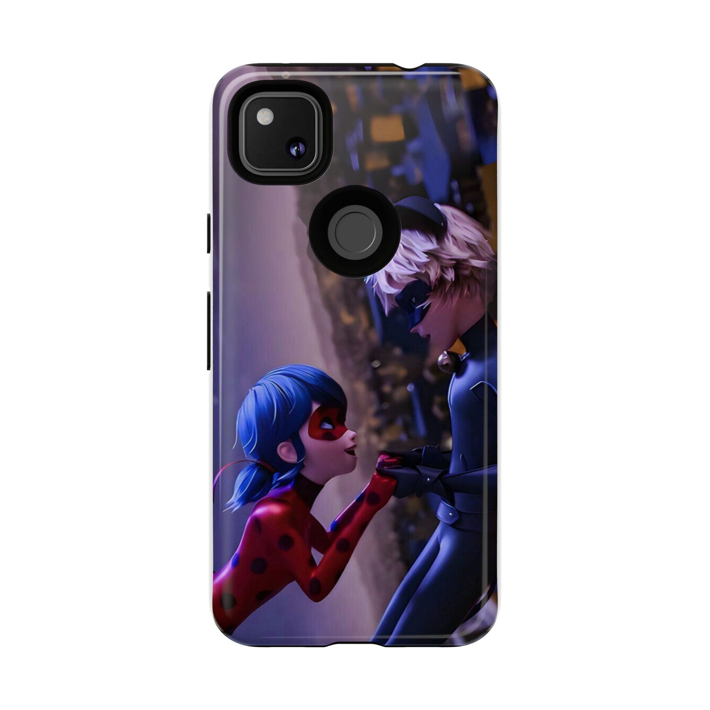 Phone Case with Ladybug and Cat Noir Design