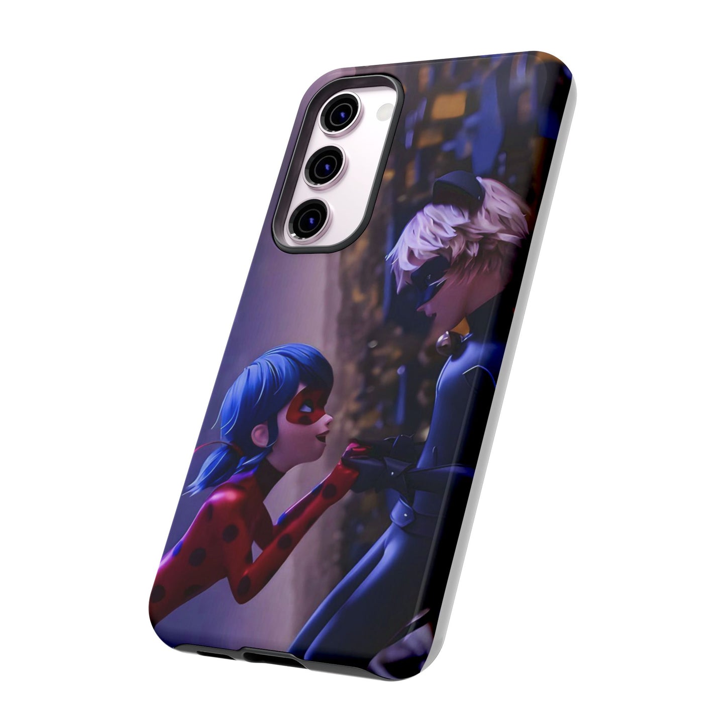 Phone Case with Ladybug and Cat Noir Design