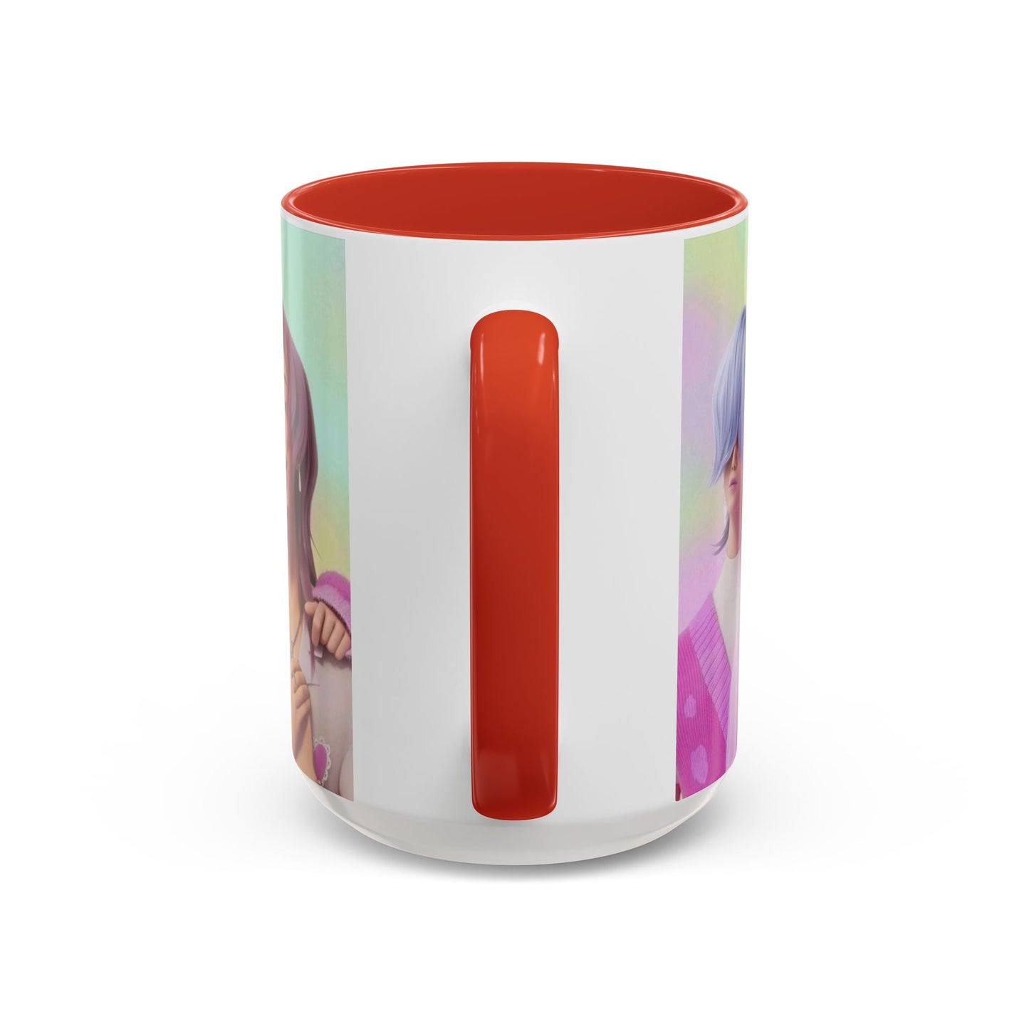 Stylish Accent Coffee Mug, Vibrant Ceramic Mug, Gift for Coffee Lovers, Cute Character Design, Perfect for Friends' Gatherings