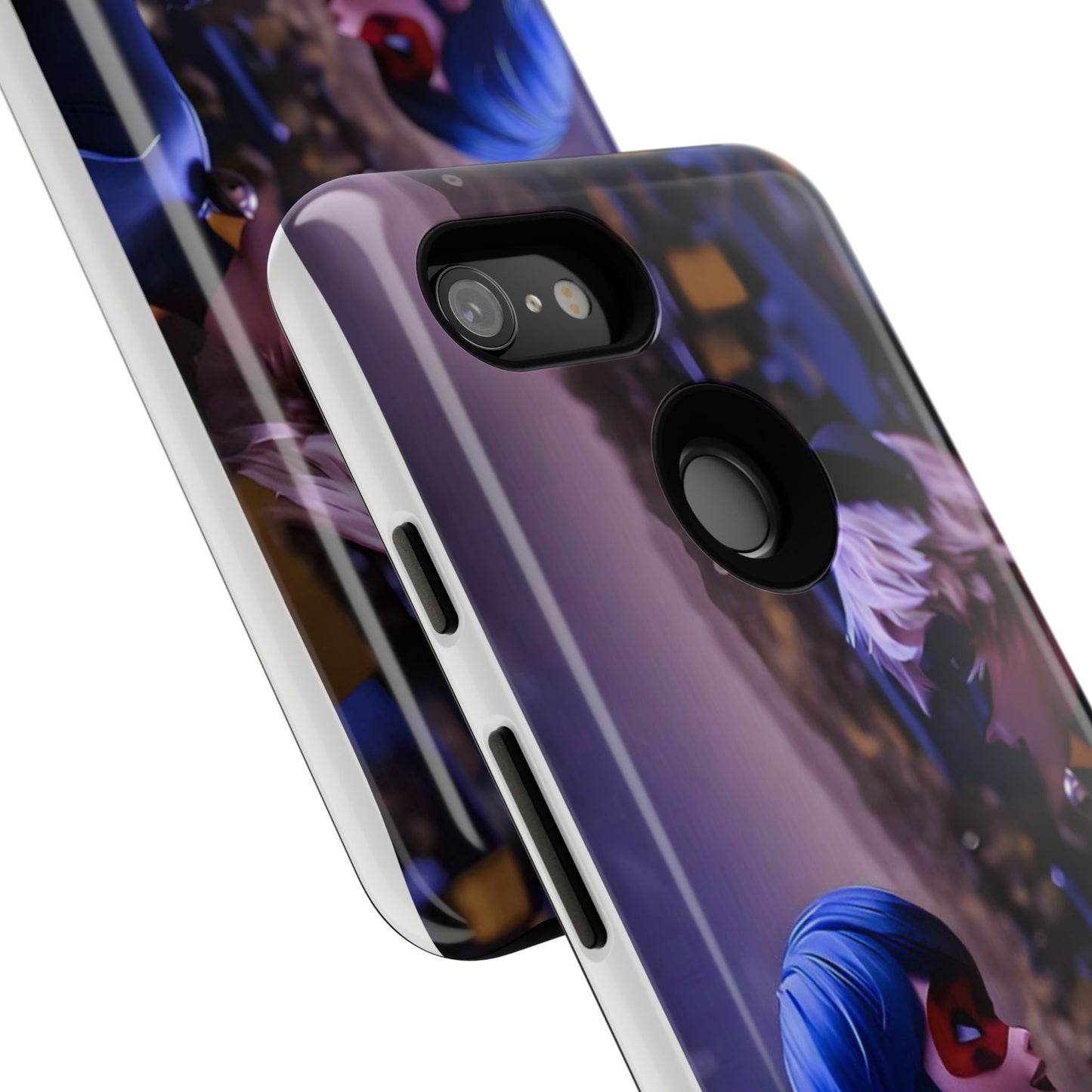 Phone Case with Ladybug and Cat Noir Design