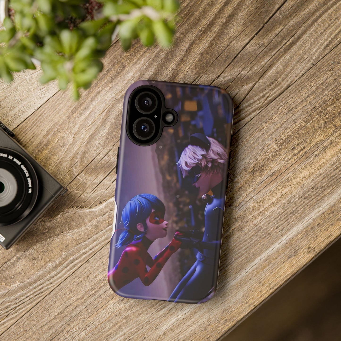 Phone Case with Ladybug and Cat Noir Design