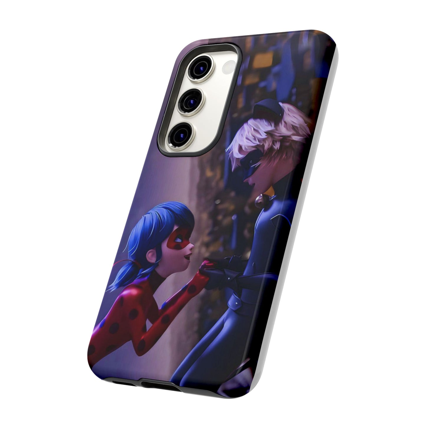 Phone Case with Ladybug and Cat Noir Design