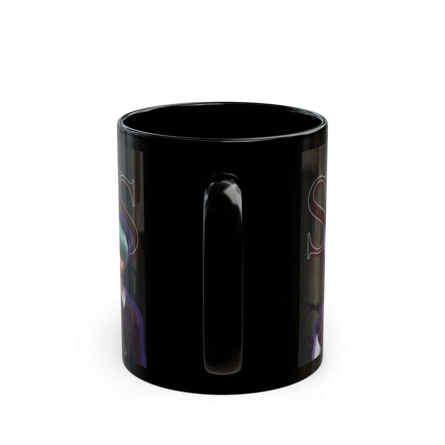 Anime-Inspired Black Mug for Fans, Cool Gift for Birthdays, Cozy Beverage Holder, Perfect for Coffee Lovers, Unique Cup for Collectors