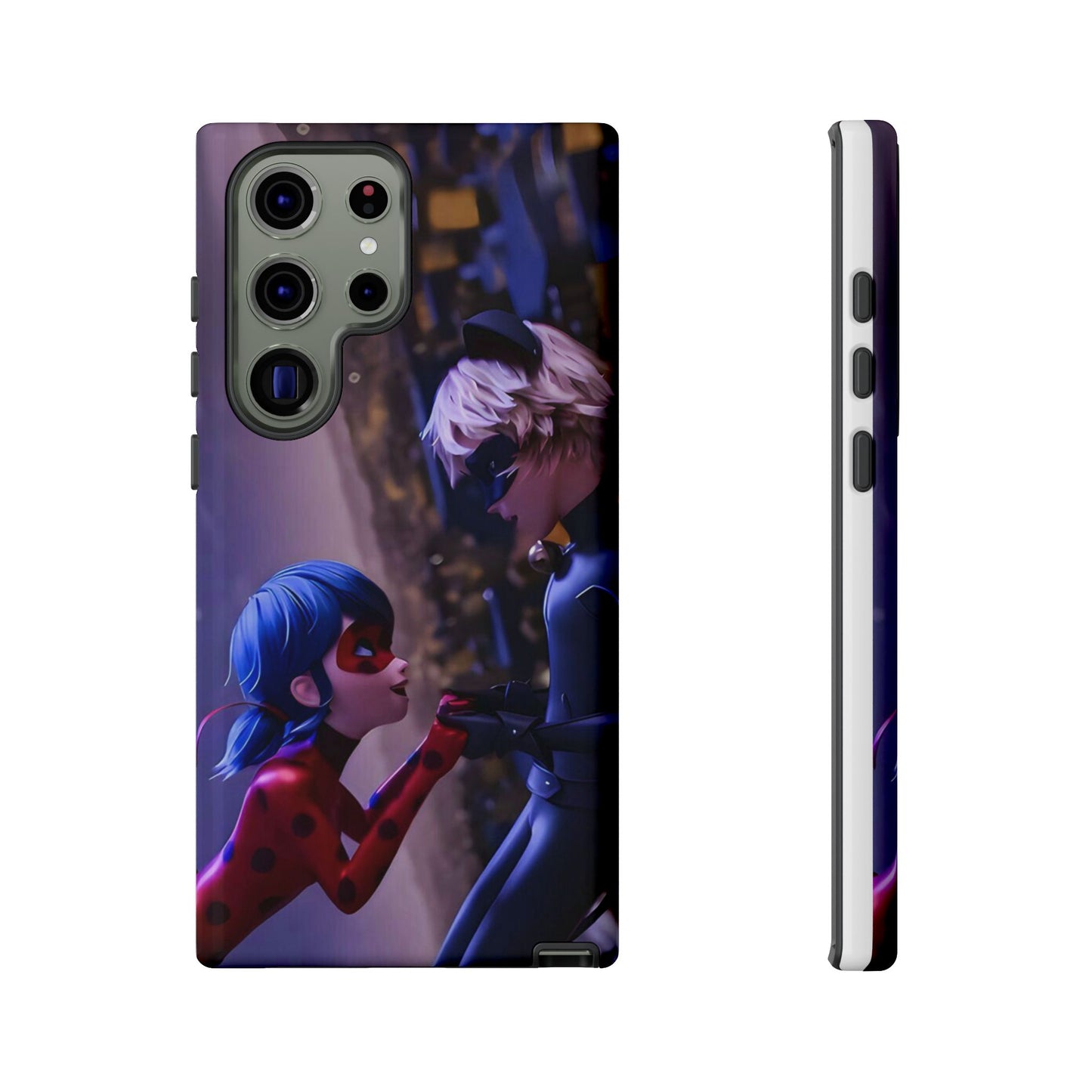 Phone Case with Ladybug and Cat Noir Design