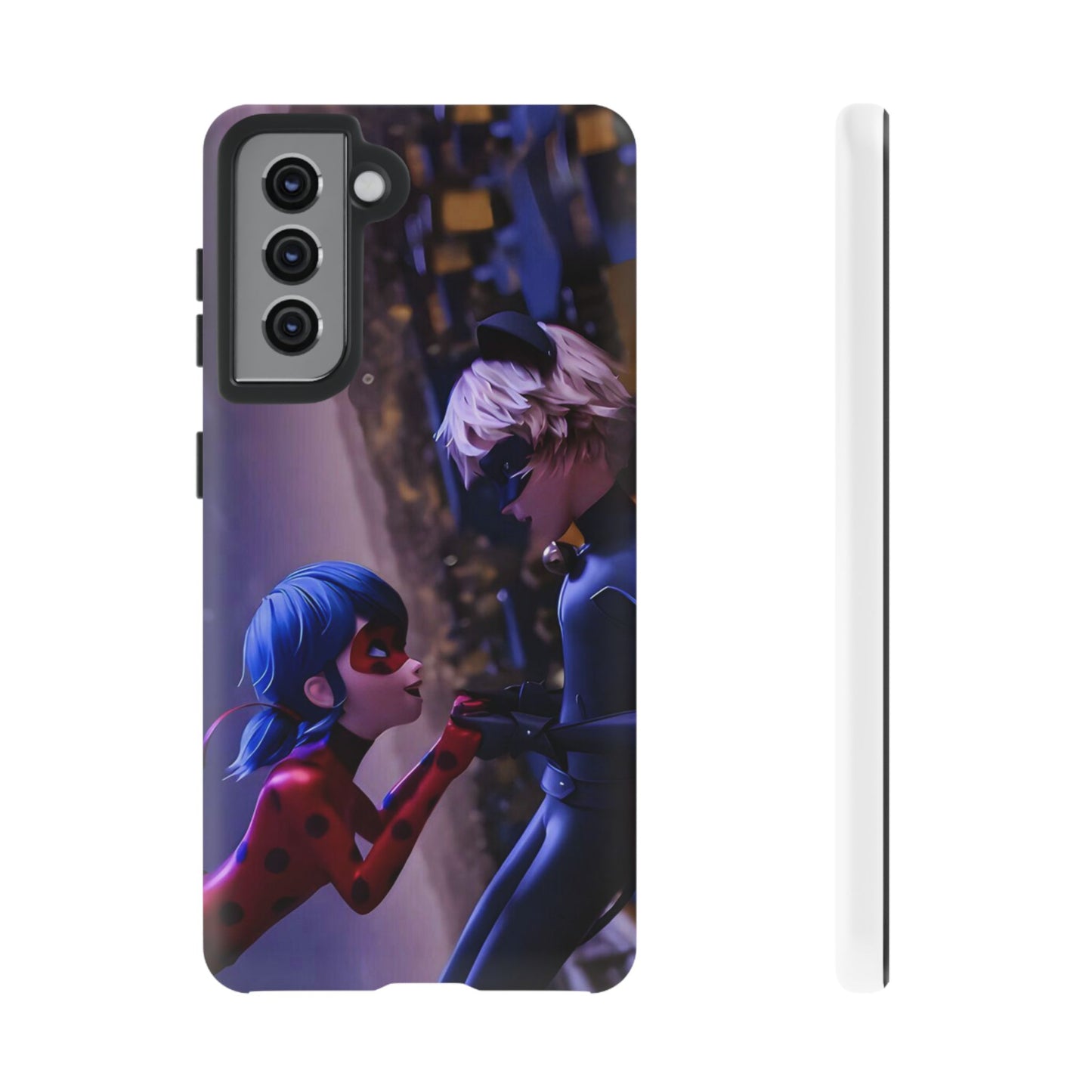 Phone Case with Ladybug and Cat Noir Design