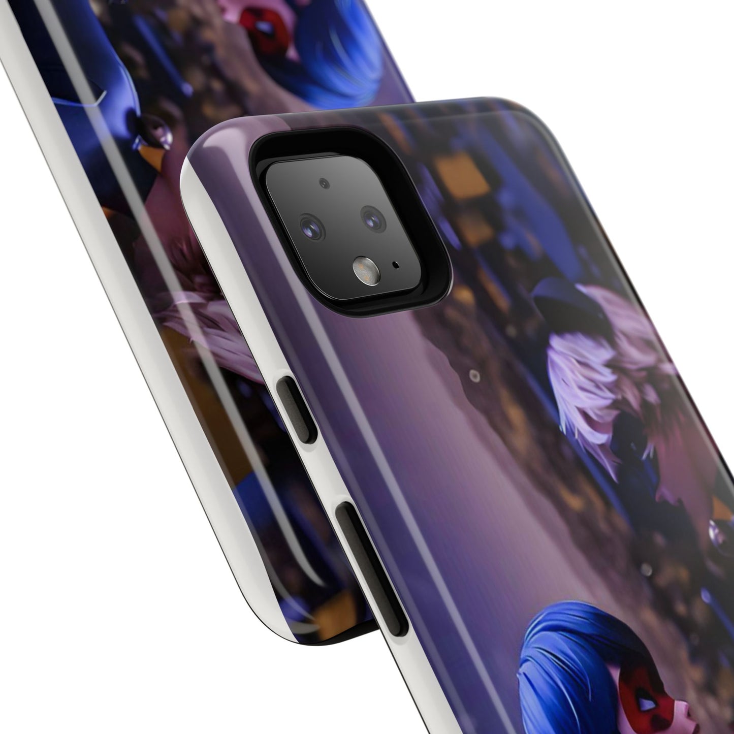 Phone Case with Ladybug and Cat Noir Design