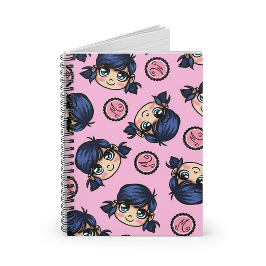 Cute Character Spiral Notebook - Perfect for Kids, Journal, School Supplies, Gifts, Pink Design with Adorable Faces