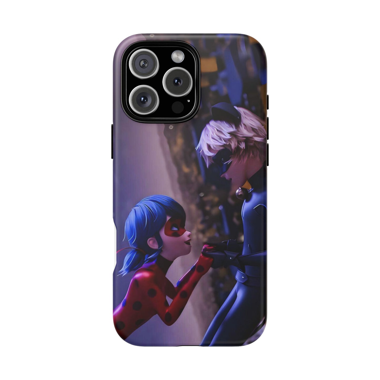 Phone Case with Ladybug and Cat Noir Design