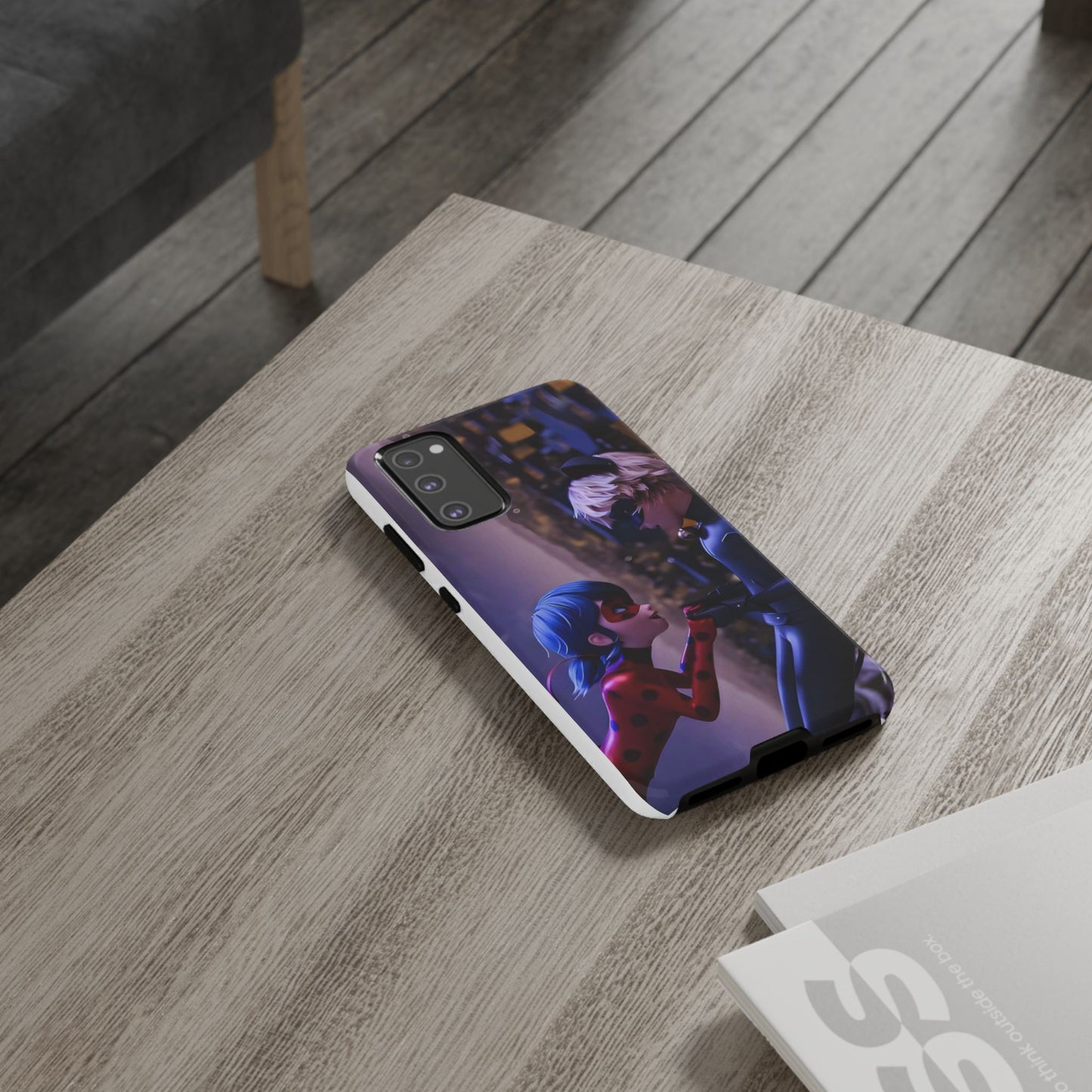 Phone Case with Ladybug and Cat Noir Design