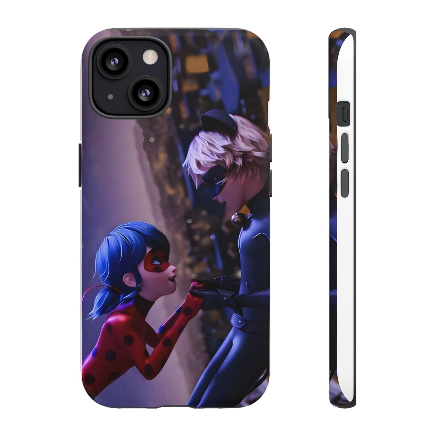 Phone Case with Ladybug and Cat Noir Design