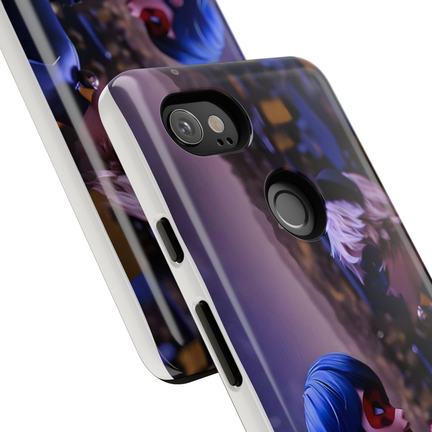Phone Case with Ladybug and Cat Noir Design