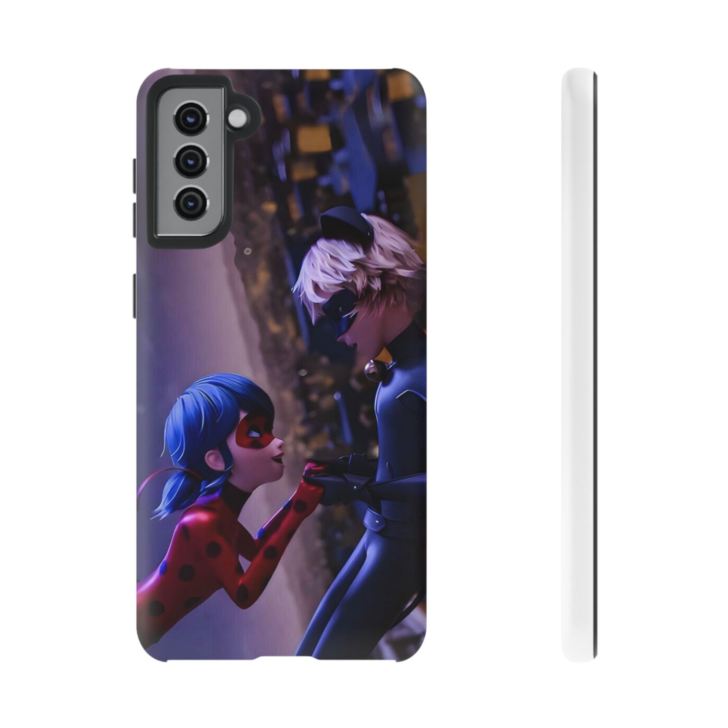 Phone Case with Ladybug and Cat Noir Design