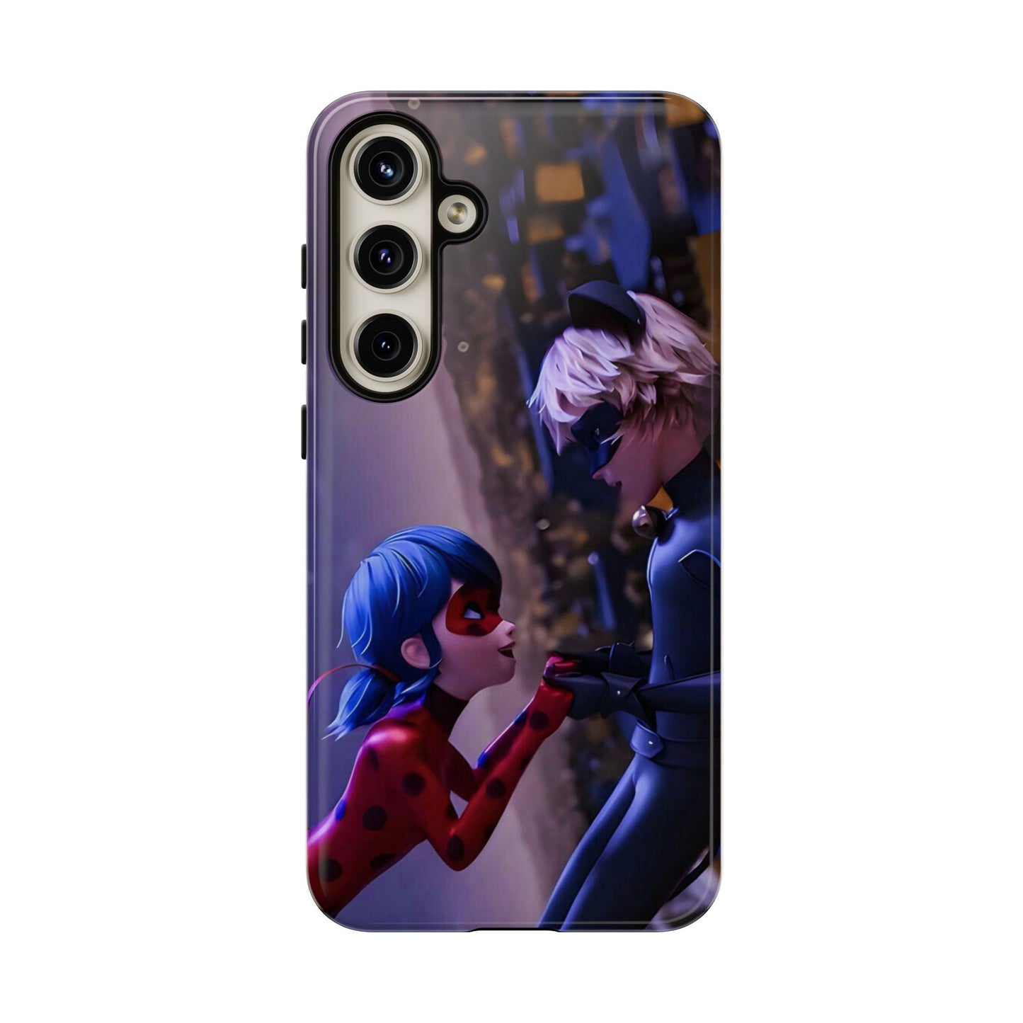 Phone Case with Ladybug and Cat Noir Design