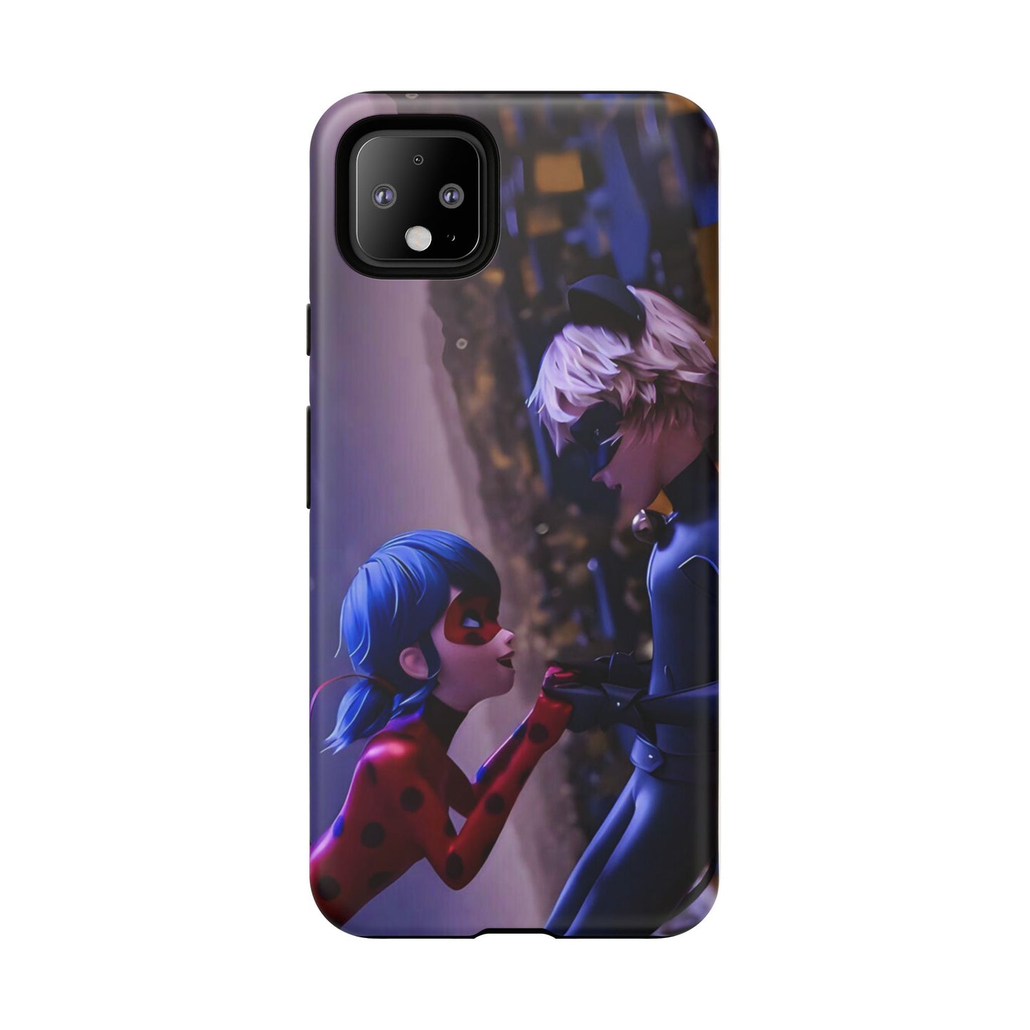 Phone Case with Ladybug and Cat Noir Design