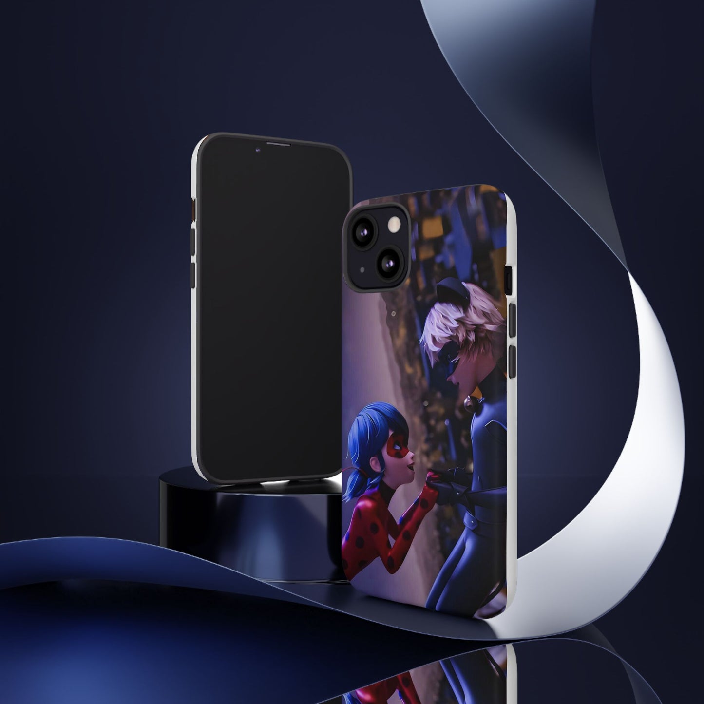 Phone Case with Ladybug and Cat Noir Design