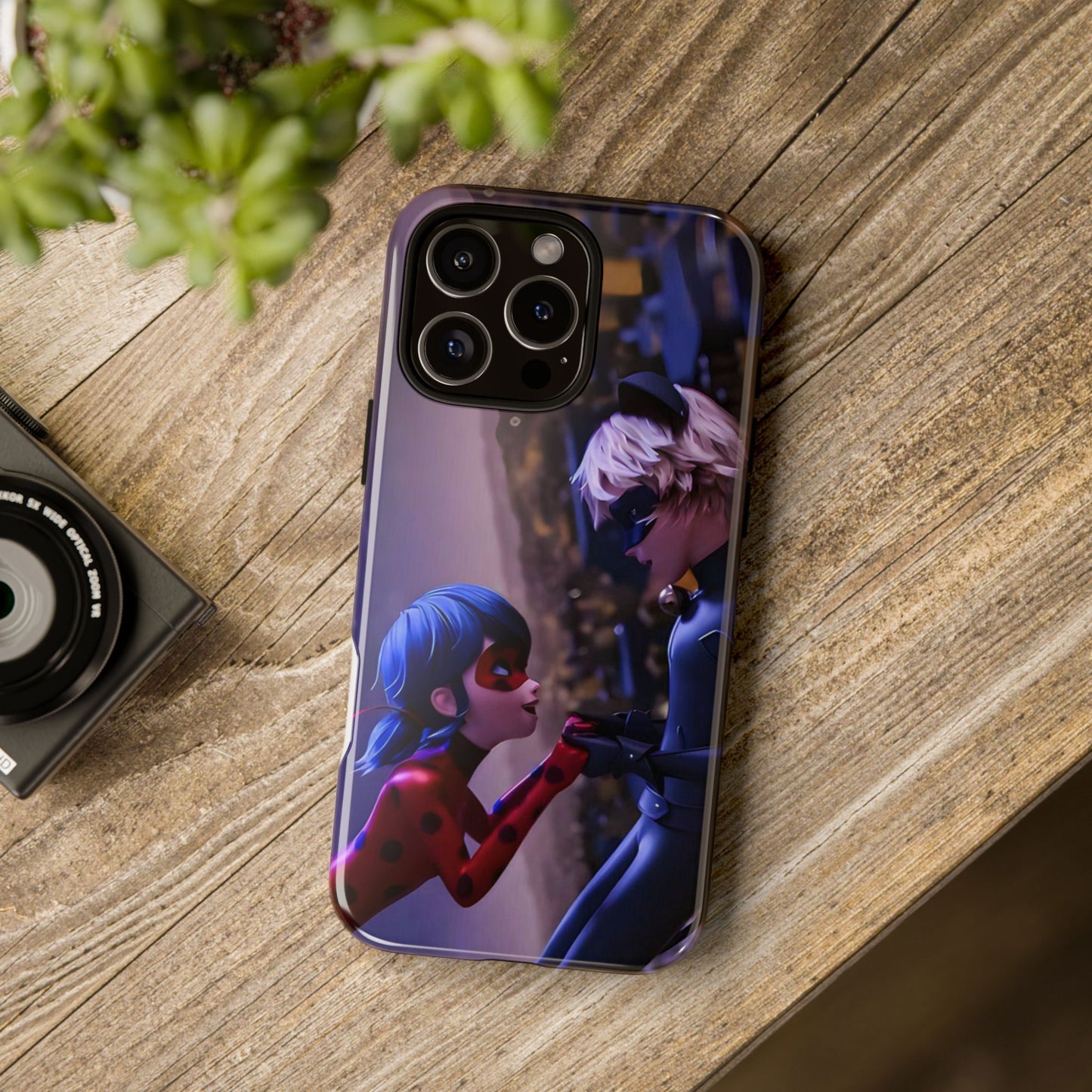 Phone Case with Ladybug and Cat Noir Design