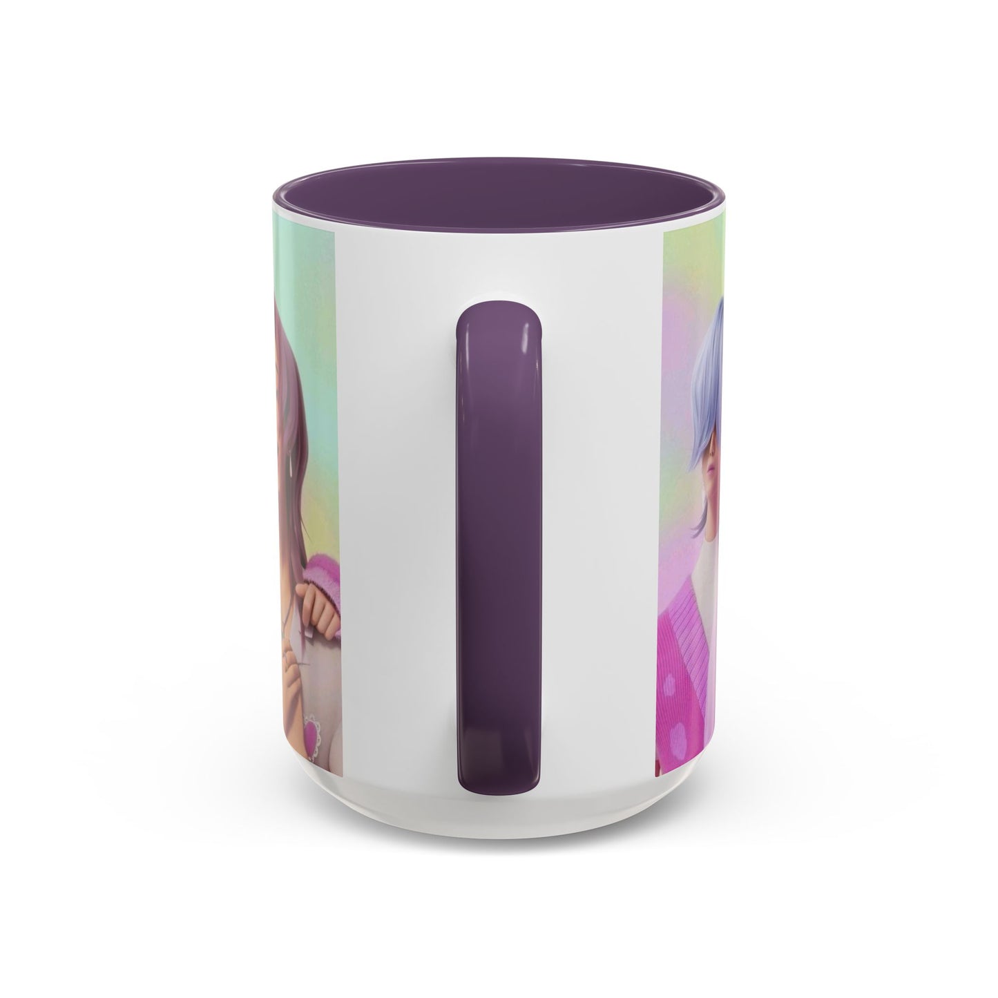 Stylish Accent Coffee Mug, Vibrant Ceramic Mug, Gift for Coffee Lovers, Cute Character Design, Perfect for Friends' Gatherings